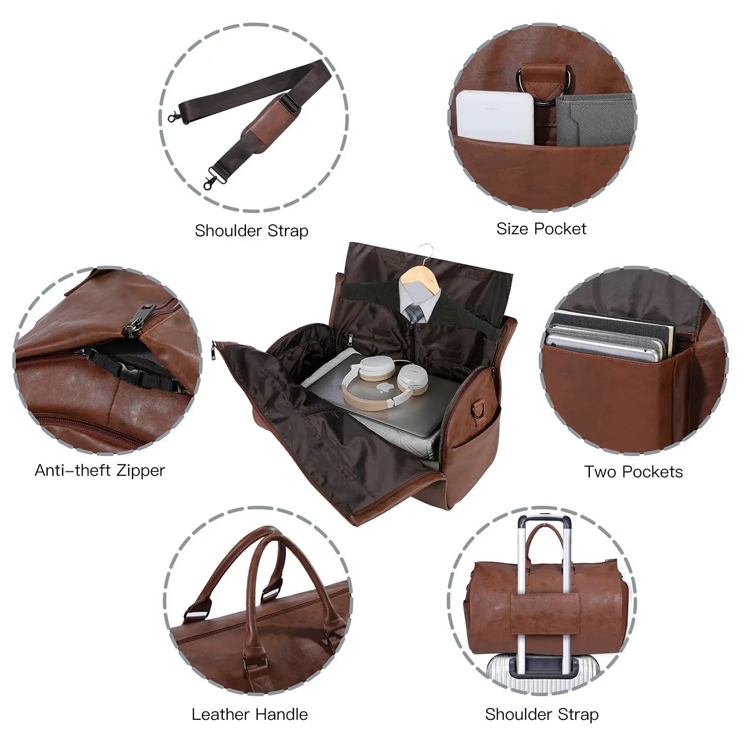 Joy2Buy™ Leather Foldable Travel Bag