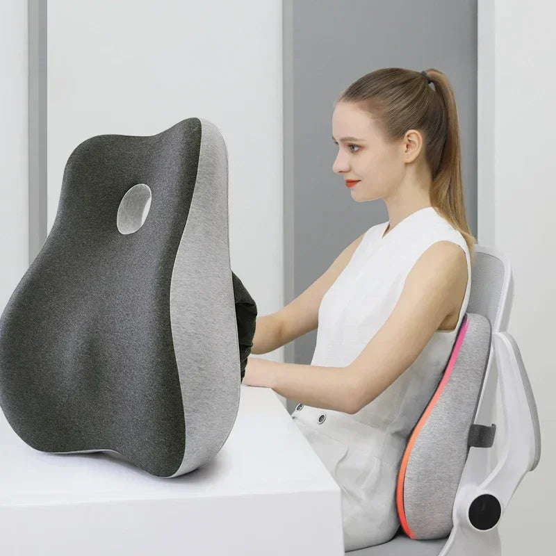 Joy2Buy™ Memory Foam Office Chair Cushion Car Seat Support Waist Pillow